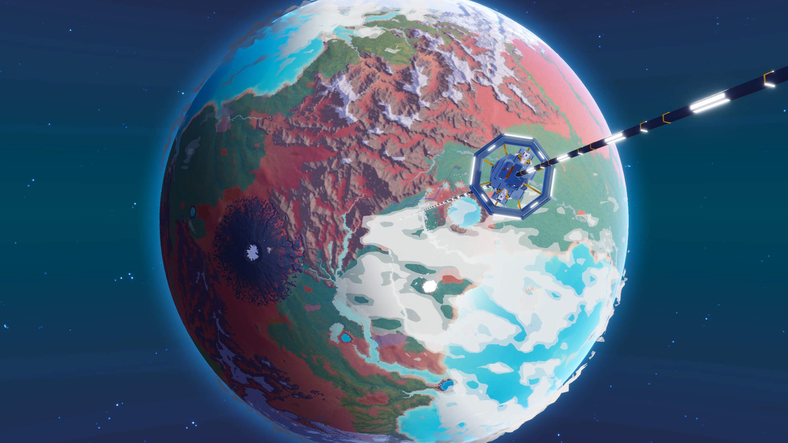 A planet being terraformed in Plan B: Terraform