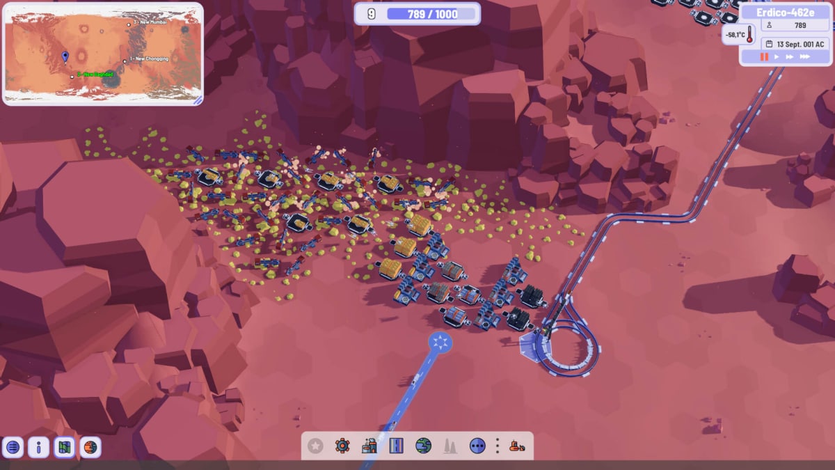The player looking at a terraforming operation in Plan B: Terraform